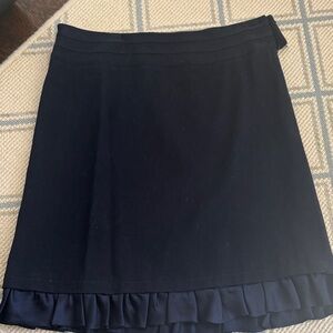 Banana Republic Navy Mini Skirt with Satin Ruffle Hem EUC Sz 8